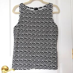 Talbots medium black and white sleeveless top